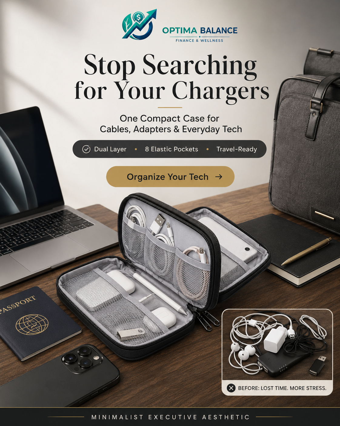electronics organizer travel case