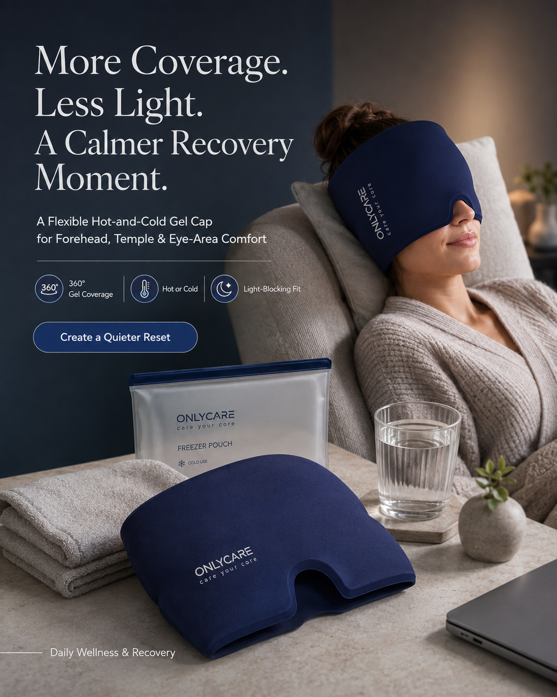 ONLYCARE Hot & Cold Relief Cap migraine cap