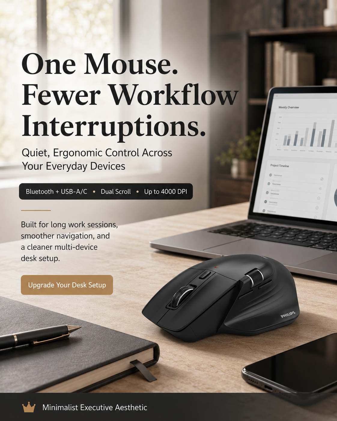 philips ergonomic wireless mouse