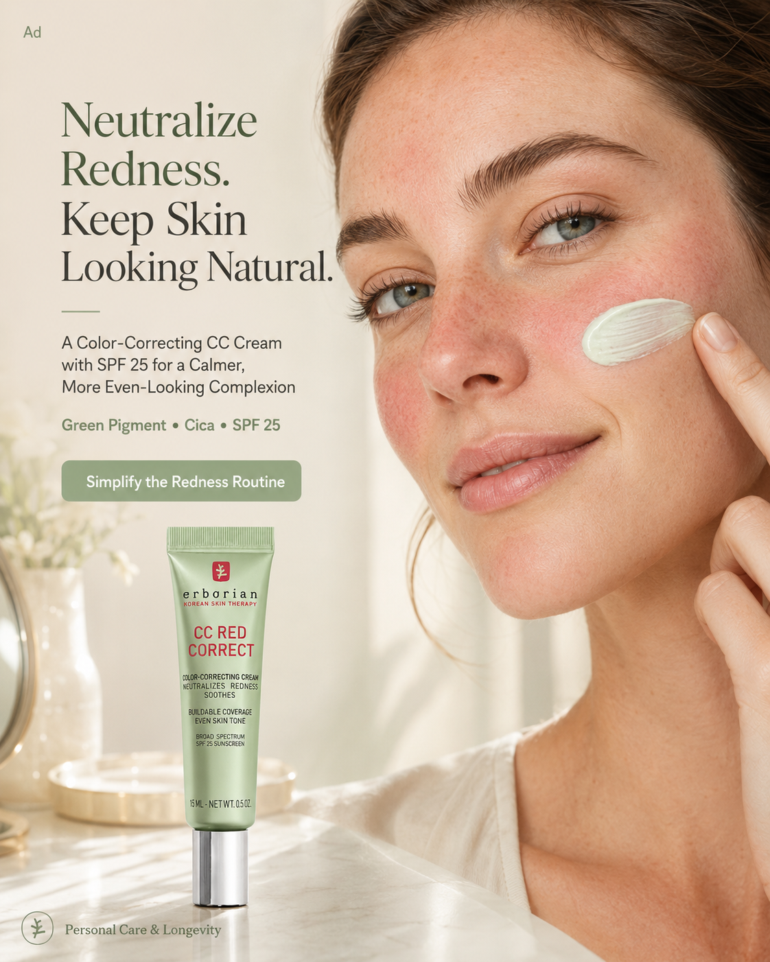 Erborian CC Red Correct red color correcting cream