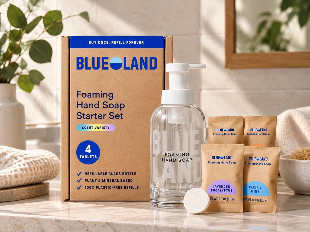 qp blueland hand soap starter set